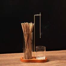Inverted Incense Holder With Wooden Base And Glass Tube, Zen Hanging Incense Burner For Aromatherapy Meditation, Creative Design Backflow Incense Burner With Glass Tube And Wooden Base, Suitable For Home, Yoga Studio Zen Decor - 1PC - View 3