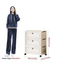 1pc 40-60cm Wide Folding Storage Cabinet, Large Capacity Multi-Layer Folding Storage Cabinet Set, Stackable Flip-Top Plastic Storage Box, Multi-Purpose Home Storage Cabinet, Can Store Clothes, Books, Toys, Waterproof And Dustproof, With Wheels, Suitable For Bedroom, Living Room, Study, Bathroom, Home Organization, Christmas Decoration, Kitchen Storage Rack - White - View 23
