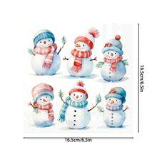 Festive Christmas Snowman Napkins Set – Charming Watercolor Winter Characters For Party Decor, Gift Wrapping & Seasonal Table Settings - Multicolor - View 3