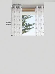 1pc/2pcs Sheer Curtains, Decorative Embroidered Faux Linen Curtains, Suitable For Home Kitchen, Living Room And Bedroom - B Grey - View 17