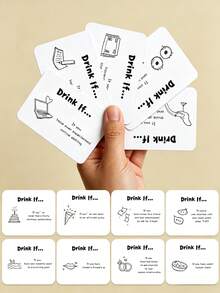 100 Kartu Permainan Pesta Bahasa Inggris, Kartu Putih Teks Hitam, Set Kartu Permainan Pesta Dewasa, Tantangan Minum Lucu & Jujur atau Berani, Permainan Pencair Suasana Interaktif, Cocok Untuk Teman dan Pasangan, Pilihan Ideal Untuk Pesta Bujang - MultiWarna - View 4