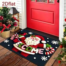 1 PC Santa Claus Decorative Welcome Mat | Suitable For: Various Rugs, Interior Decor, Floor Mats, Bedroom Rugs, Kitchen Mats, Home Decor, Entryway Mats, And Bathroom Mats. An Ideal Christmas Gift; Perfect For Christmas And Winter Decor. - A - View 1
