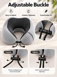 1pc Memory Foam Pillow, Perfect Travel Companion For Men And Women, Comfortable U-Shaped Design, Suitable For Airplane, Office And Sleep, Camping Essential, Tent, Camping Tent - Multicolor - View 5