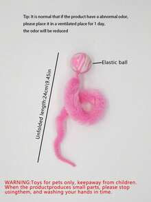 1/2/3/4/5pcs Elastic Ball Caterpillar Shape Cat Teaser Toy, Self-Entertainment Pet Toy - Multicolor - View 3