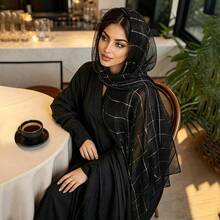 European Style Solid Color Sequin Headscarf, Spring/Autumn Fashion Women's Scarf, Evening Gown Shawl, Casual Dual-Use Silk Scarf Accessory - Multicolor - View 2