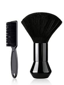 11Pcs Hair Styling Tools Kit, Solid Black Glossy Design, Durable Plastic & Nylon Bristle, For Salon & Home Hair Styling, Includes Scalp Massager, Spray Bottle, Combs, Brushes And Hair Clips - Black Suit - View 13