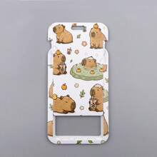1 Piece Cute Capybara Drinking Bubble Tea Lanyard & Card Holder Set, Cute Animal Badge Reel For School Office ID Card, Lovely Gift For Capybara Lovers - Multicolor - View 7