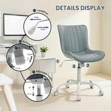 Soft Soft Swivel Entryway Storage Chair – 60 X 63 X 79 Cm Modern Scallop Back Armchair With 360° Rotation, Upholstered Shell Design For Bedroom, Vanity, Lounge, Office - White - View 5
