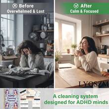 ADHD Cleaning Planner Floral Cover With Purple Haired Girls Hearts Daily Weekly Monthly Yearly Checklist For Home Office Housewives - 1 Pc - View 4
