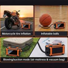 Alat Bantu Starter Mobil, Booster Aki Mobil 12V dengan Kompresor Udara 150PSI & Pompa Ban, Alat Bantu Starter Darurat Portabel dengan Layar Digital LCD, Lampu LED & Power Bank untuk Mobil, SUV, Truk & Sepeda Motor 14.8V 2500mAh - Catu daya starter darurat - View 7