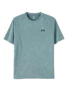 Under Armour Men's Sports T-Shirt & Tank Top Velocity Jacquard SS Dark Jacquard Training Casual Crew Neck Short Sleeve 1390430-323 - Teal - View 2