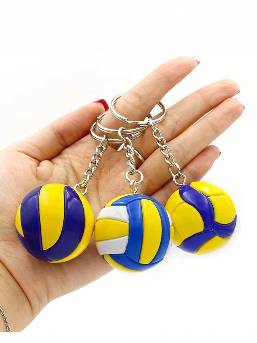 1/3 buah Gantungan Kunci Bola Olahraga Karet Lembut Realistis Kreatif (Sepak Bola, Tenis, Bola Basket, Sepak Bola Amerika) – Liontin, Hiasan Tas, dan Gantungan Tas Hadiah Kecil - MultiWarna - View 1