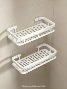 Large-Capacity, Wall-Mounted Shower Rack-Drill-Free And Space-Saving. Suitable For Bathrooms And Kitchens, It Is Easy To Install And Perfect For Storing Toiletries, Cosmetics, And Other Items. Shower Caddy, Bathroom Storage Rack. - Multicolor - View 14