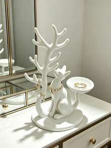 Cat And Tree Jewelry Organizer Stand, Living Room Desktop Organizer And Home Decor, Small Item Storage And Organization Accessory, Multi-Purpose Desktop Decoration, Suitable For Jewelry, Keys,Storage, Suitable For Placing Small Things, Home Decor - Multicolor - View 9
