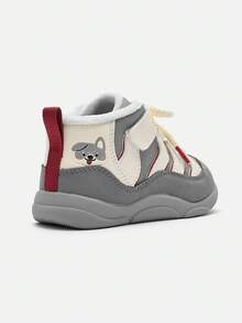 Balabala Baby Fleece Lined Walking Shoes Soft Sole Sport Footwear For Infant Boys Autumn Winter Daily Wear - White Grey Tone - View 5