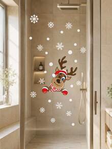 SUPSTICKER 1 Set Stiker Dinding Natal, Stiker Liburan Transparan Santa & Rusa Kutub, 2 Gaya, Dekorasi Rumah Meriah untuk Dinding, Jendela, Pintu & Furnitur - 1PC - View 7
