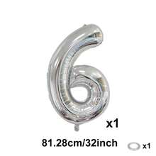 32英吋 81cm 銀色數字氣球 數字24 鋁箔膜 適用於派對、婚禮、單身派對、生日、新娘派對、畢業、週年慶祝裝飾 (0-9) - 彩色 - 查看 17