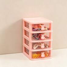 1pc Fashionable Rabbit Shaped Drawer Storage Box, Mini Transparent Plastic Desktop Organizer, Can Store Stationery, Cosmetics And Small Items, Cute Rabbit Design Desktop Sorting Box, Exquisite Desktop Decoration, Suitable As Birthday Gift For Girls - Multicolor - View 13
