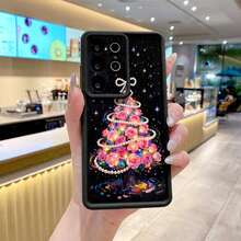 1pc Fashionable Premium Christmas Tree Pattern TPU Phone Case Unisex Versatile Compatible With Samsung Galaxy S26 Ultra/S25/S24/S23/ A3X 4G/A60/A40/ Reno7 4G/ Moto G30/G20/G10/ Note 13 Pro/ Smart 8/ A70 Pure Android Phone Case Series Models - Black - View 6