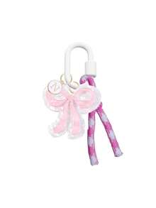 Pink Bow Initial Bag Charm,Elegant Acrylic Bow Keychain With Braided Rope,Fashion Accessories,Purse Backpack Pendant,Gift For Women,Holiday Gifts - Multicolor - View 12