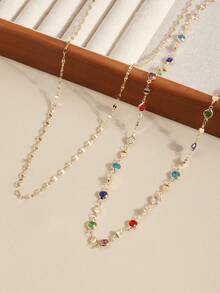 1pc Summer Dopamine Elegant Elegant Hong Kong Style Retro Casual Candy Color Waist Chain (Random Color) - Multicolor - View 3