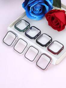 8件組 PC+強化玻璃 2合1 手錶保護殼，相容 40mm、41mm、42mm、44mm、45mm、46mm、49mm 機型，時尚運動休閒風，防震耐用，觸控靈敏，易於佩戴，相容 Series Ultra/12/11/10/9/8/4/6/5/4/SE，適用男款與女款 手錶殼 - 多色套裝8 - 查看 12
