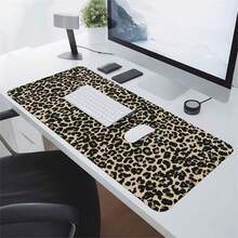 Leopard Print Extra Large Mouse Pad, Non-Slip, Reinforced Edge, Thickened Desk Mat, Suitable For Office And Gaming Keyboard Use - View 2