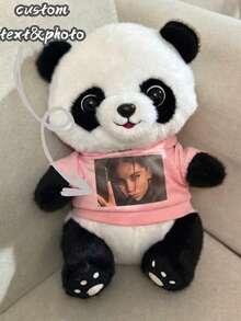 Custom Photo Filled Animal, Personalized Panda Plush Doll, Weighted Sensory Filled Doll, Room Decor, Children's Birthday Gift - Multicolor - View 1