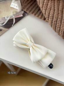 1pc Minimalist Versatile Bow Solid Color Banana Clip Twist Clip Vertical Clip Ponytail Hair Clip Hair Accessory For Women - Multicolor - View 10