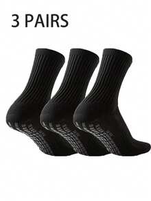 1/2/3/4/6 Pairs Unisex Professional Sports Anti-Slip Socks, Grid Textured Sole Shock Absorbing Mid-Calf Socks For Indoor Pilates Fitness Training - Black and White - View 19