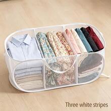 Classic 3-Compartment Horizontal Laundry Basket, Multi-Functional Clothing Storage Basket, Multi-Scenario Ironing And Laundry Basket, Clothing Storage Basket, Miscellaneous Storage Basket, Suitable For Home, Living Room, Laundry - View 1