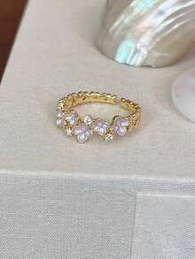 5pcs/Set Cincin Terbuka Modis Seri Bunga untuk Wanita - MultiWarna - View 6