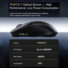AULA V1 Tri-Mode Wireless Gaming Mouse, 55g Ultra Lightweight, PAW3311 Sensor, 12000 DPI Adjustable, 6 Programmable Buttons, Wired/2.4G/Bluetooth Computer Mouse For PC Laptop, Black & White Optional - View 8