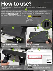 Marklife D100 Thermal Shipping Label Printer - High-Speed Multi-Size Printing For 4X6 And 10X15Cm Labels - Compatible With Phones, Pcs And Laptops (Windows) - Ideal For E-Commerce, Small Business And Shipping - US A Type Plug(110-127V) - View 9