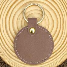 4pcs/12pcs DIY Handmade Jewelry Large Round Creative Leather Keychain, Leather Heart Pendant Key Ring, Fashion Key Ring, Bag Accessory, Unique Backpack Charm, Car Keychain, Birthday Gift, Party Favor, Winter - Multicolor - View 32