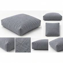 70x70 Cm Tufted Floor Cushion, Made In Turkey, Square Seating Pillow For Indoor & Outdoor Use - Grey - View 3