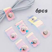 6pcs Transparent Cable Winder Earphone Organizer, Travel Storage Accessory, Simple Portable Practical - Multicolor - View 2