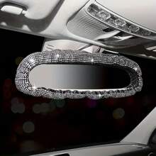 1pc Shiny Car Rearview Mirror Cover, Sparkling Rhinestone Elastic Rearview Mirror Protective Sleeve, Women Girls Car Interior Rearview Mirror Decorative Accessory, Universal Fit - A - View 7