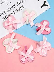 10/1pc Detachable Heart-Shaped Self-Adhesive Wall Hook With Bowknot, Suitable For Dormitory Bedroom, Used For Hanging Keys, Clothes, Towels - Multicolor - View 11