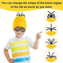 9pcs Role Play Accessory Set, Yellow Knitted Beanie, Vintage Goggles, Black Gloves, Suitable For Cosplay, 2026 Halloween Costume - Yellow Series - View 3