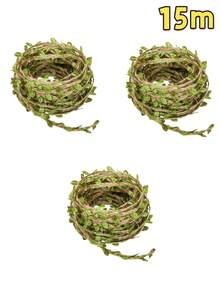 1 PC Hemp Rope – Heavy-Duty And Wear-Resistant Twine With Natural Green Leaf Patterns . Made Of Sturdy Jute Fiber And Designed With Eucalyptus Vines, It Delivers A Strong Cozy Atmosphere.Halloween Decor For Home,Fall Home Decor,Halloween Costumes - Multicolor - View 16
