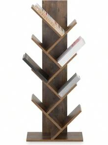 Bücherregal betonoptik - freistehendes Standregal für Bücher, Baumregal, hergestellt aus hochwertiger Spanplatte - Kamelfarben - Übersicht 4