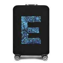 Vibrant Artistic Letter Print Elastic Luggage Cover, Dustproof & Scratch-Resistant Suitcase Protective Sleeve, Fits 18-32 Inch Travel Rolling Luggage - Black - View 26