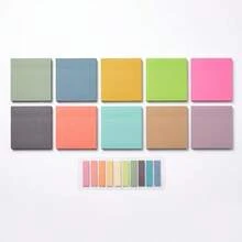 10-Color Square Sticky Notes & Index Tabs Set, Colorful Self-Adhesive Memo Paper, Suitable For Study, Reading, Office, Planning Lists, Book Marking, Fridge Notes And Daily Reminders, Minimalist Stationery Supplies, Suitable For Home, School And Office Use - one-size - View 2