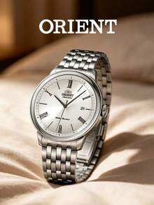 ORIENT Men's Automatic Mechanical Business Roman Scale Dial Calendar Steel Strap Waterproof Watch RA-AC0J04S10B - Silver - View 2