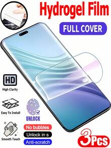 3Pcs HD Hydrogel Film Mobile Screen Protector Compatible With Reno 10 11 12 13 14 15 16 Pro/Compatible With Realme 11 12 13 14 15 Pro+/ Full Coverage Explosion Proof Scratch Resistant Flexible Protective Film Soft Film Non Glass - Clear - View 11