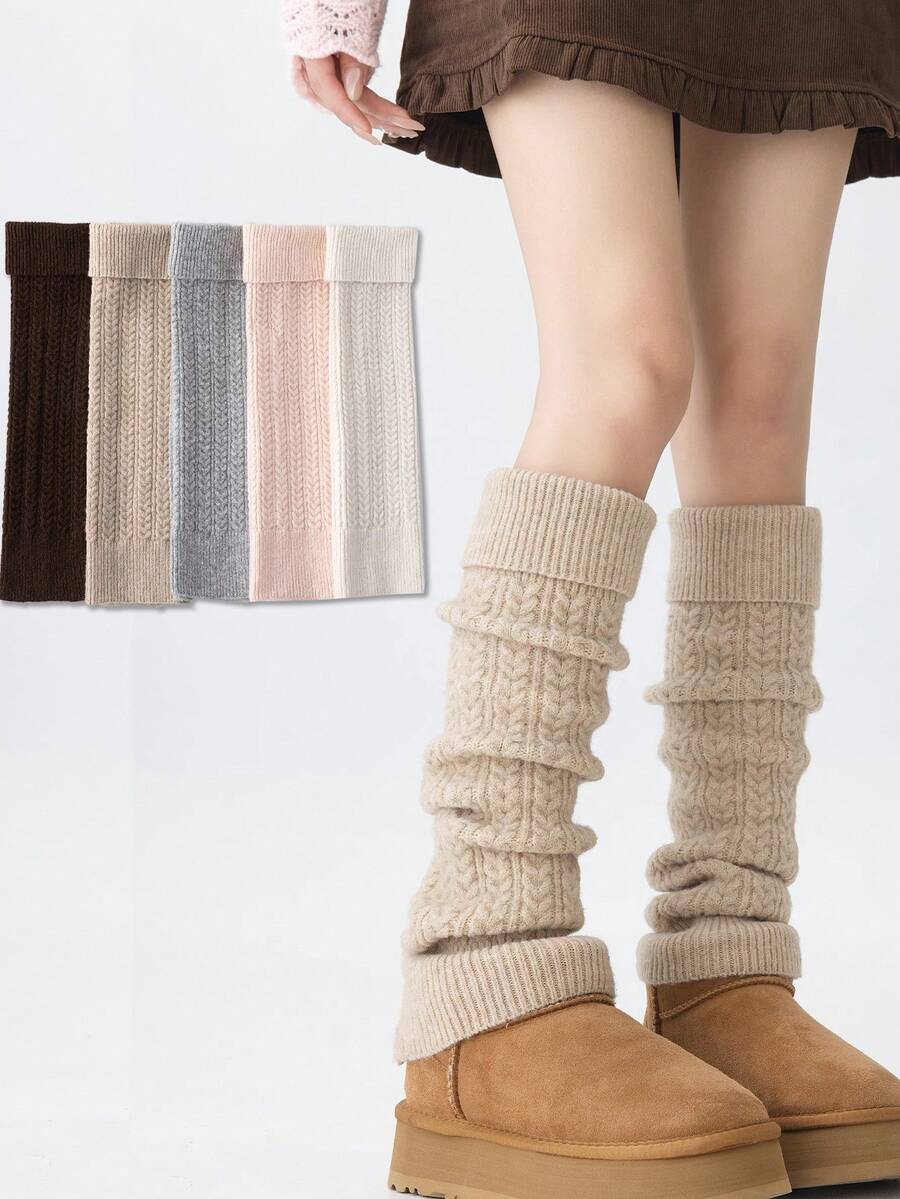 1 Pair Women's Leg Warmers, Warm And Anti-Freeze For Autumn/Winter, Dark Color JK Outdoor Style, Pair With Warm Leggings, Slim Boots, Casual Streetwear - Multicolor - View 1