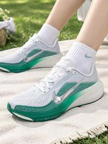 Women's Running Shoes W NIKE AIR ZOOM PEGASUS 42 Mesh Breathable Sports Running Shoes IB1881-100 - White/Metallic Silver/Peacock Green/Sail White/Pale Green - View 3