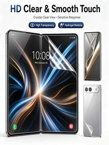 3 IN 1 Soft Hydrogel Film Screen Protector Compatible With Iphone Duo Protective Film [Inside TPU Film+Full Covered Outer+Back Cover Screen Protector] - Clear - View 2