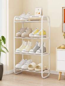 1 Set/1 Piece 4-Tier Black Shoe Rack + 5 Pieces Shoe Storage Bags, Large Capacity Space-Saving Storage Rack, 1 Multi-Layer Independent Shoe Rack, Modern Open Shelf, Suitable For Sneakers, Boots, Slippers And Daily Footwear, Ideal For Entryway, Closet, Bedroom, Dorm, Apartment And Other Home Storage, Easy Access Storage Rack, Perfect For Housewarming, Back To School, Spring Cleaning And Year-Round Home Organization - Multicolor - View 6